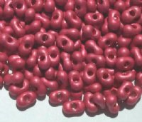 25 grams of 3x7mm Metallic Matte Red Farfalle Seed Beads